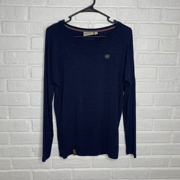 Naketano Drop Shoulder Blue Long Sleeve Top size XS - Picture 1 of 8